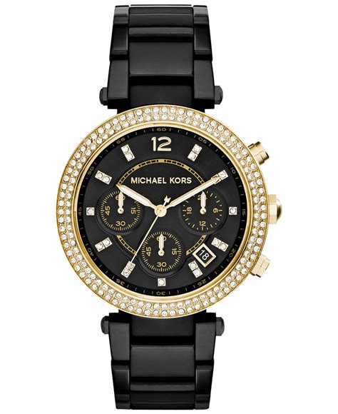 michael kors black face watch women& 39|Michael Kors Watches .